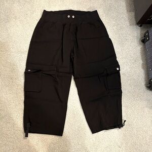MoFiz Size XL Black Cargo Capri Pants